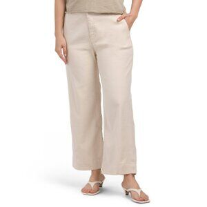 BELLA DAHL SAMBA Linen Blend Saige Wide Leg Cropped Pants